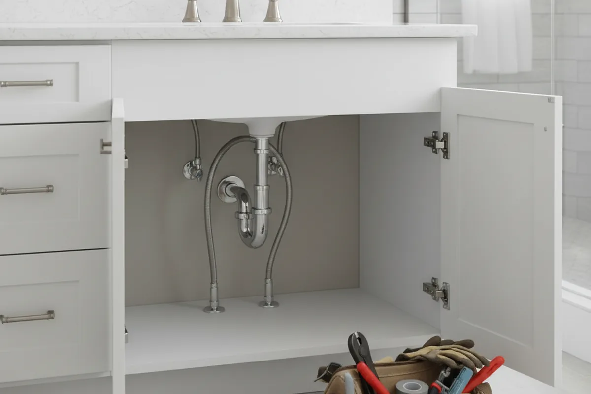 Finished fixture set after Gas Line Repair in Englewood